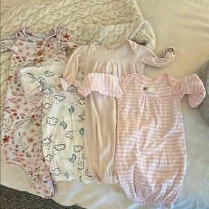 Adorable Baby Girl Sleep Sacks Set of 4 Newborn-6 months